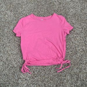 bubblegum pink crop tee